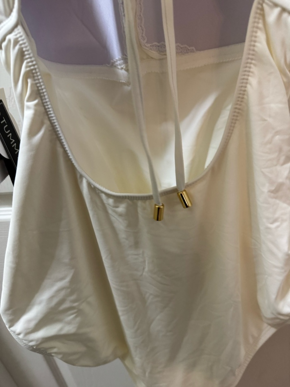 La Blanca Island Goddess Shirred Bandeau One Piece - Ivory size 12 - Picture 10 of 15